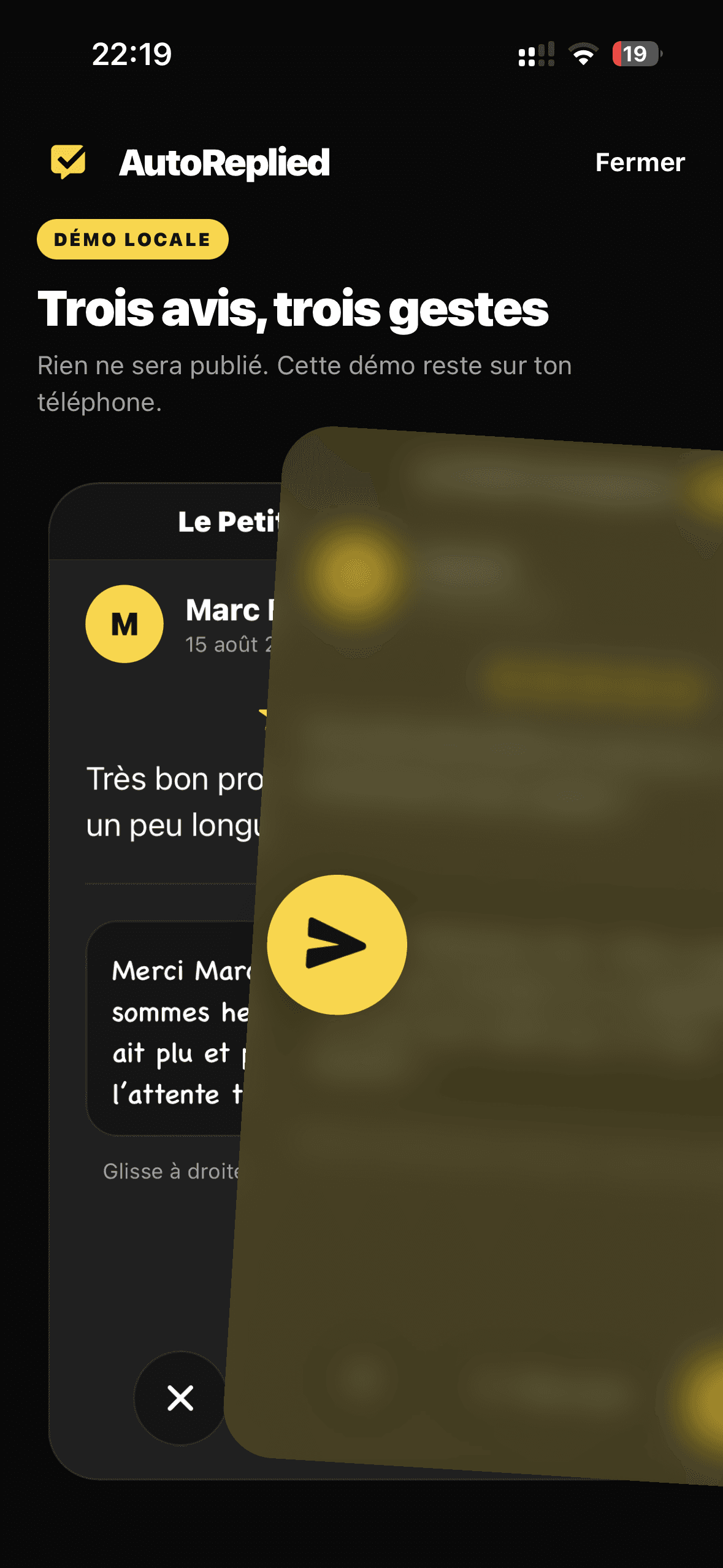 Avis Google et réponse prête dans AutoReplied